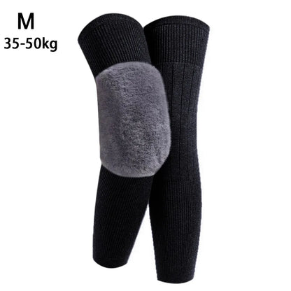 New Elastic Winter Knee Pads Plus Velvet Warm Knee Sleeve Thickened Universal Leg Sleeves Windproof Coldproof Knee Support