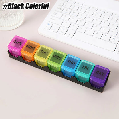 1PCS Small Pill Organizer 7 Day Pill Box 1 Time a Day, Travel Friendly Day Night Vitamin Organizer, Weekly Pill Case Container