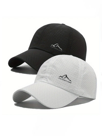 2pcs Sports Baseball Cap, Snow Mountain Print, Quick-drying, Spring Summer Leisure, D Suitable for Both Men and Women