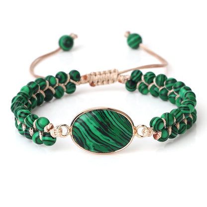 Fashion Green Malachite Bracelets Bangles For Women Men Natural Stone Charm Bracelet Buddhist beads Bracelet Energy Yoga Jewelry