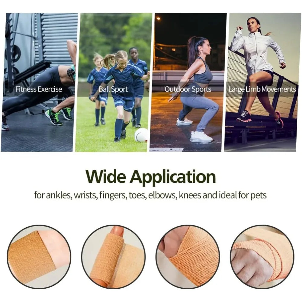 12/10pcs Colorful Sport Self Adhesive Elastic Bandage Wrap Tape Elastoplast For Knee Pad Finger Ankle Palm Aid Kit Pet Tool Warm