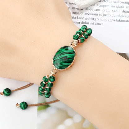 Fashion Green Malachite Bracelets Bangles For Women Men Natural Stone Charm Bracelet Buddhist beads Bracelet Energy Yoga Jewelry