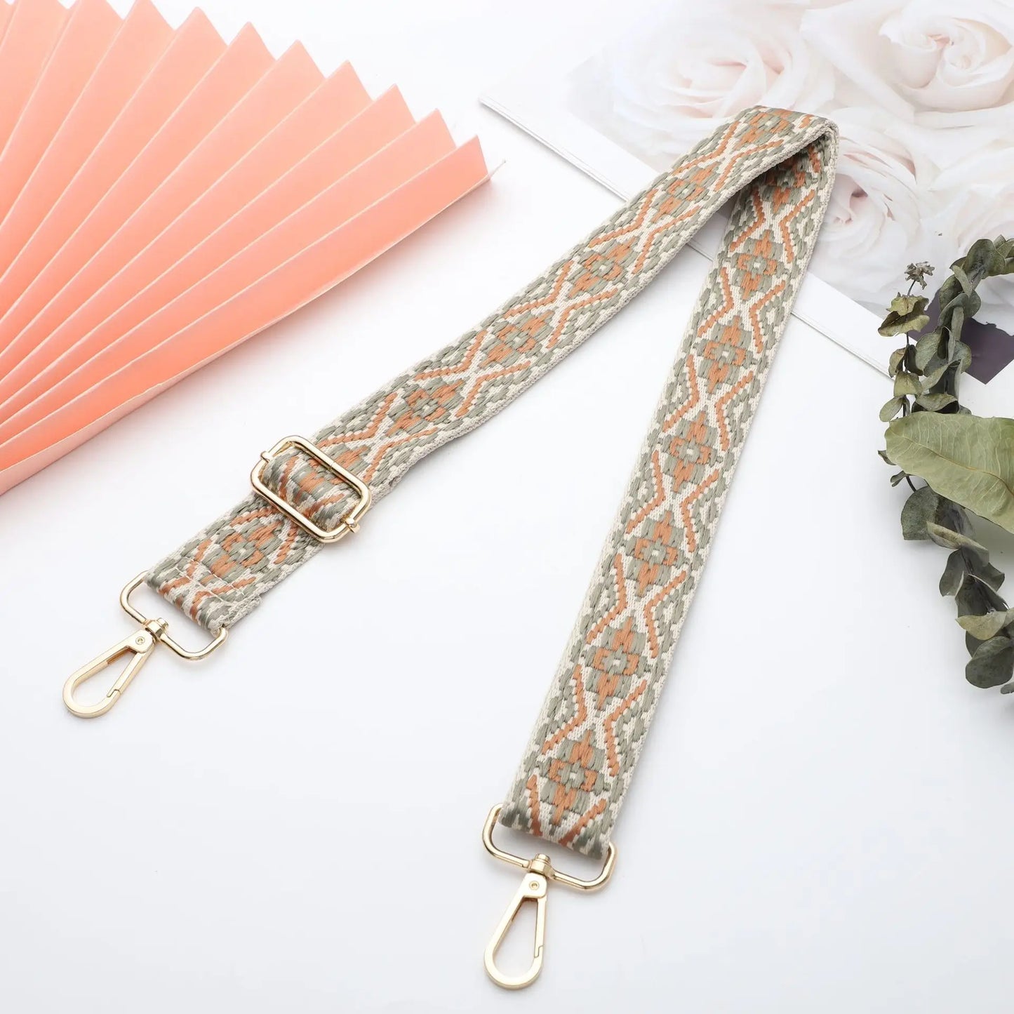 1 Piece 1.50inch Wide Adjustable Handbag Purse Strap Replacement Crossbody Shoulder Strap Geometry Pattern Jacquarded Strap