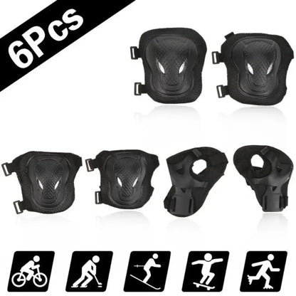 Women Men Elbow Wrist Knee Pads Protective Gear Set Skate Roller Cycling Bike 6pcs set of roller skating ice protection knee pad