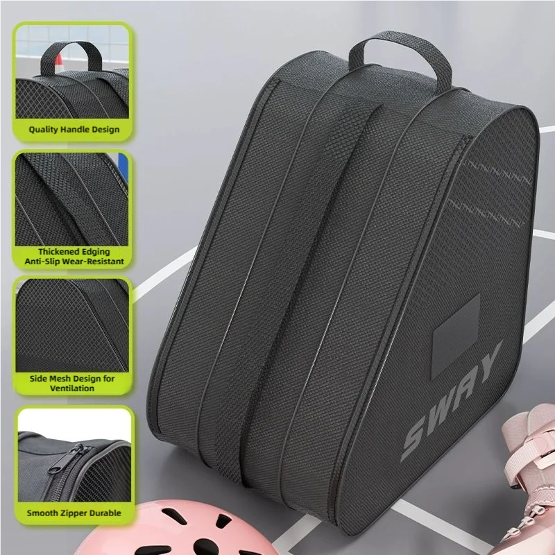 New Ice Skates Storage Bag Inline Skate Bag Top Handle Waterproof Versatile Breathable Accessory with Adjustable Shoulder Strap