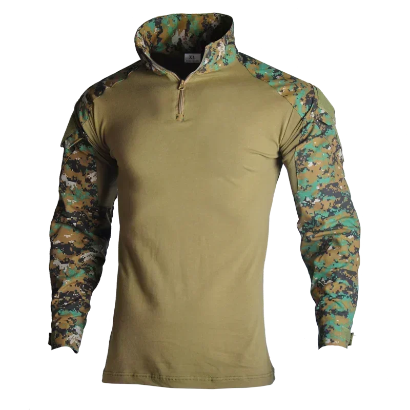Camouflage Tactical Uniform Hunting Shirts Pants with Elbow Knee Pads Outdoor Hiking Training Frog Sets Clothing Ghillie Suits