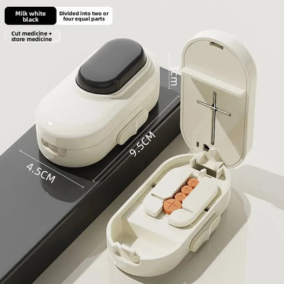 New Quartering Pill Cutter Storage Box Portable Drug Tablet Medicine Dustproof Divider Organizer Crusher 1/2 1/4Pill Cutter