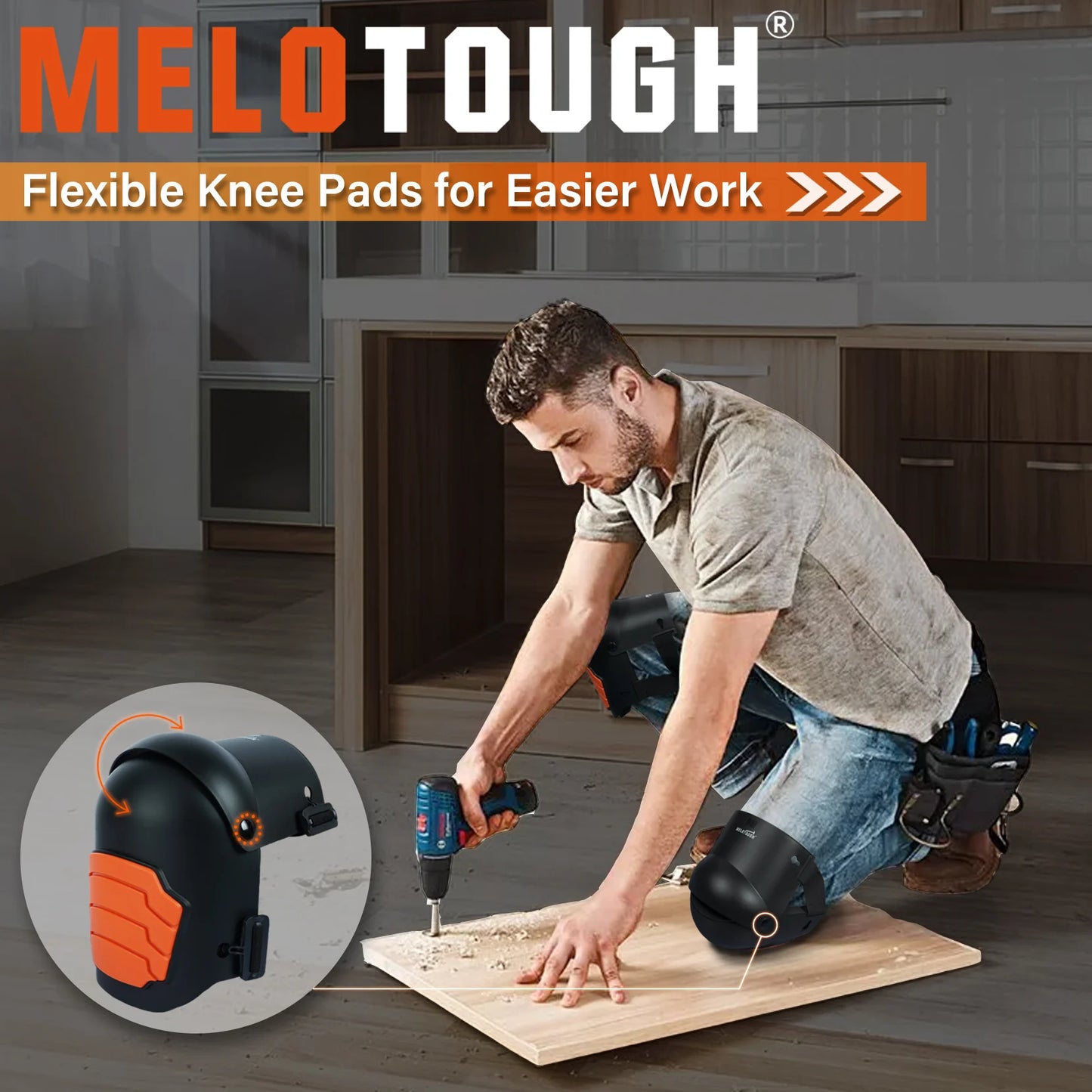 Knee Pads for Work,Construction,Flooring,Gardening-Comfortable and Flexible