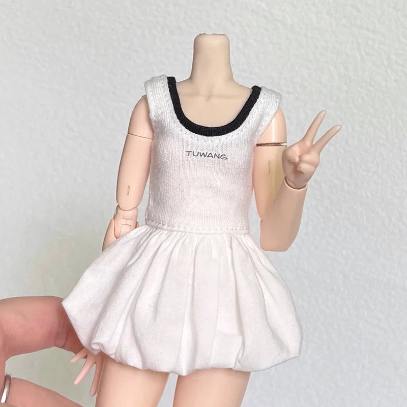 DLBell Stylish Blyth Clothes Blossom Hem Skirt Sports Vest Dress Outfit for Blythe OB24 Pullip Azone 1/6 Dolls Clothing
