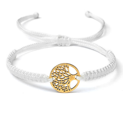 Lucky Red String Braid Bracelets Classic Retro Alloy The Tree of Life Handmade Men Women Kid Wristband Yoga Jewelry Gift Bangles