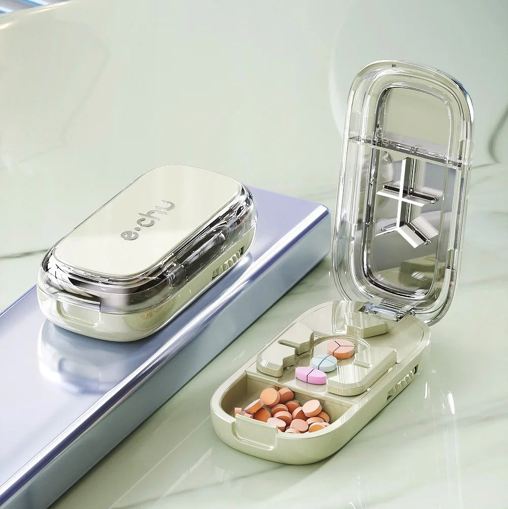 New Quartering Pill Cutter Storage Box Portable Drug Tablet Medicine Dustproof Divider Organizer Crusher 1/2 1/4Pill Cutter