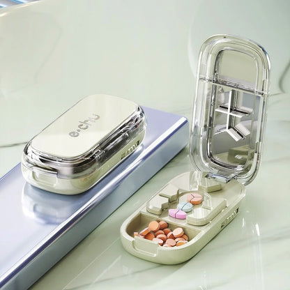 New Quartering Pill Cutter Storage Box Portable Drug Tablet Medicine Dustproof Divider Organizer Crusher 1/2 1/4Pill Cutter