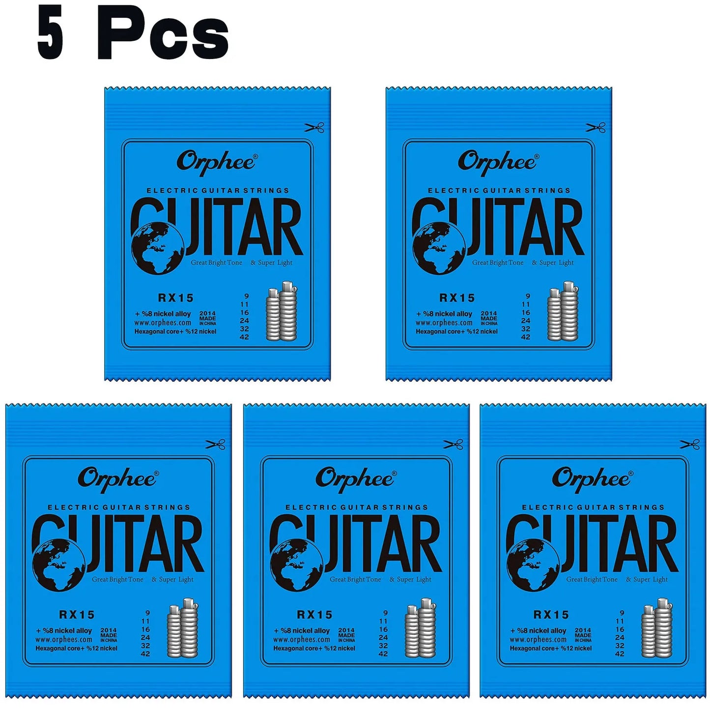 Orphee 1/5/10 Pcs Electric Guitar Strings Set RX Series Hexagonal Carbon Steel 6 String for Electric Guitar Accessories&Parts