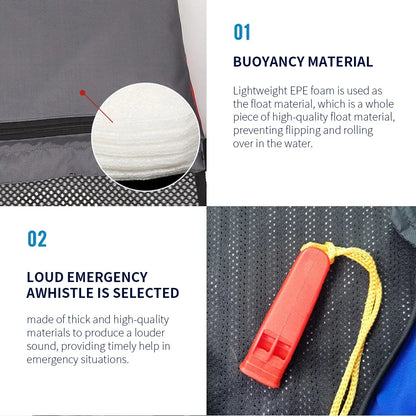 High Buoyancy Fishing Vest Adjustable Safety Life Jacket for Outdoor Boating and Fishing Gear Men Women Water Sports Vest