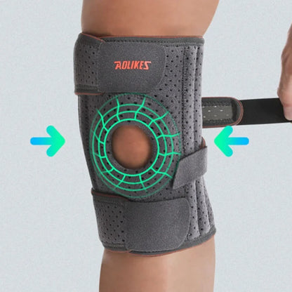 1PC Knee Pads Spring Support Thickened EVA Gasket Silicone Anti-slip Stabilize The Patella Breathable Knee Support for Running