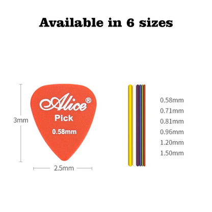 Alice 12/24/50/100 Pcs Mixed ABS Guitar Picks, Multicolor Premium Plastic Plectrum for Electric Guitar/Bass/Ukulele Accessories
