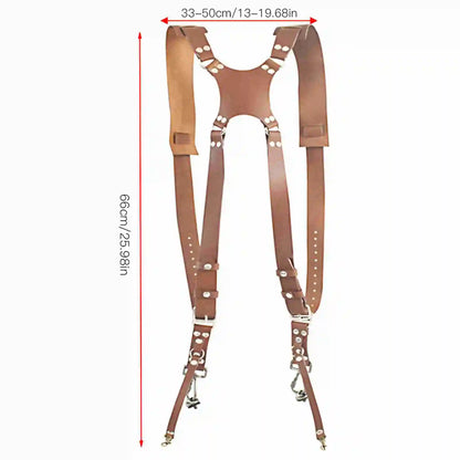 Camera Strap Adjustable Dual Leather Rivet Double Shoulder Digital Camera Shoulder Strap Harness Accessory Camera Harness