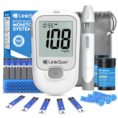 LinkSun G-425-1 Blood Glucose Meter 50/100 pcs Test Strips and Lancets Diabetes Medical  Glucosemeter Testing Blood Sugar Tester