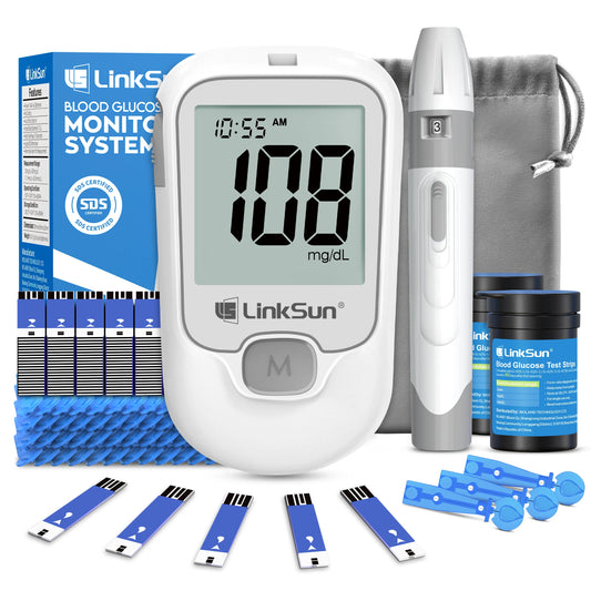 LinkSun G-425-1 Blood Glucose Meter 50/100 pcs Test Strips and Lancets Diabetes Medical  Glucosemeter Testing Blood Sugar Tester