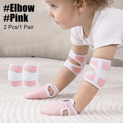 1Pair Baby Elbow Knee Pads for Crawling Adjustable Knee Pads Toddler Crawler Knee Elbow Protector for Infant Girl Boy Crawling