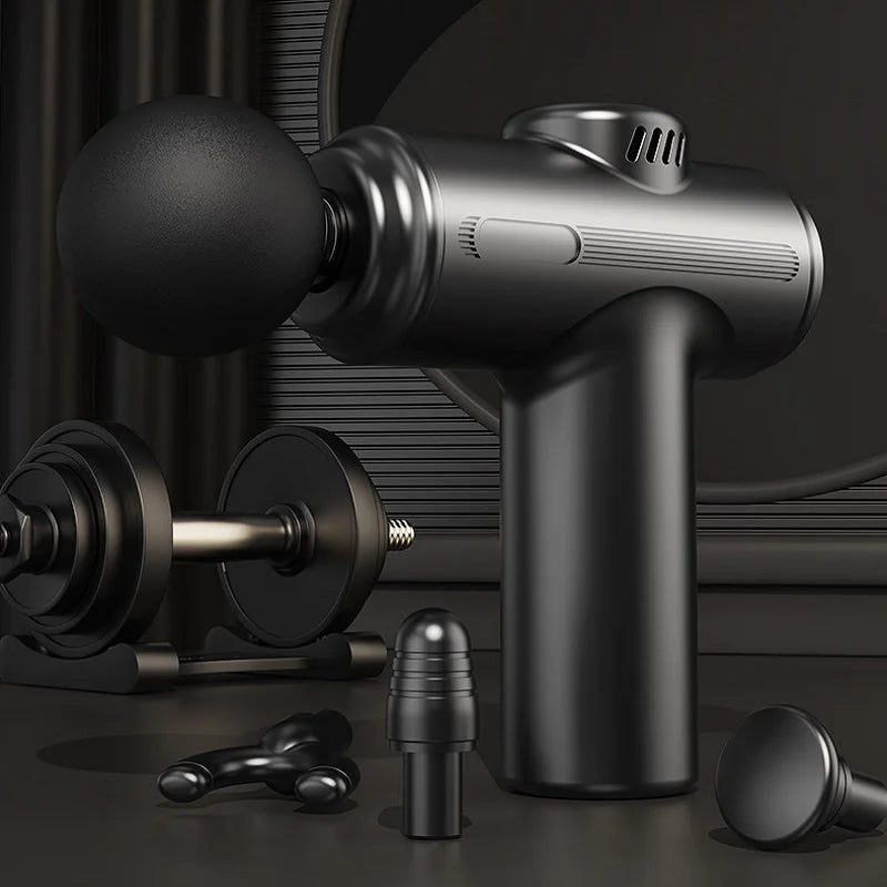 Vibration Percussion Fascia Gun, Deep Muscle Relaxation Massage Device, Portable Fascia Gun, Four Replaceable Massage Heads
