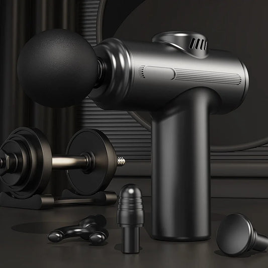 Vibration Percussion Fascia Gun, Deep Muscle Relaxation Massage Device, Portable Fascia Gun, Four Replaceable Massage Heads