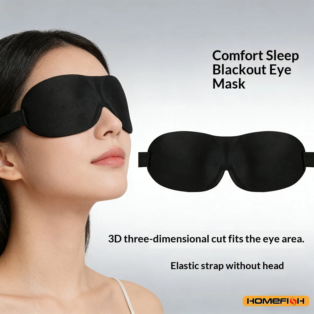Breathable 3D Adjustable Sleep Mask – Blocks Light, Allows Air Circulation for Eyes, Unisex Comfort Fit