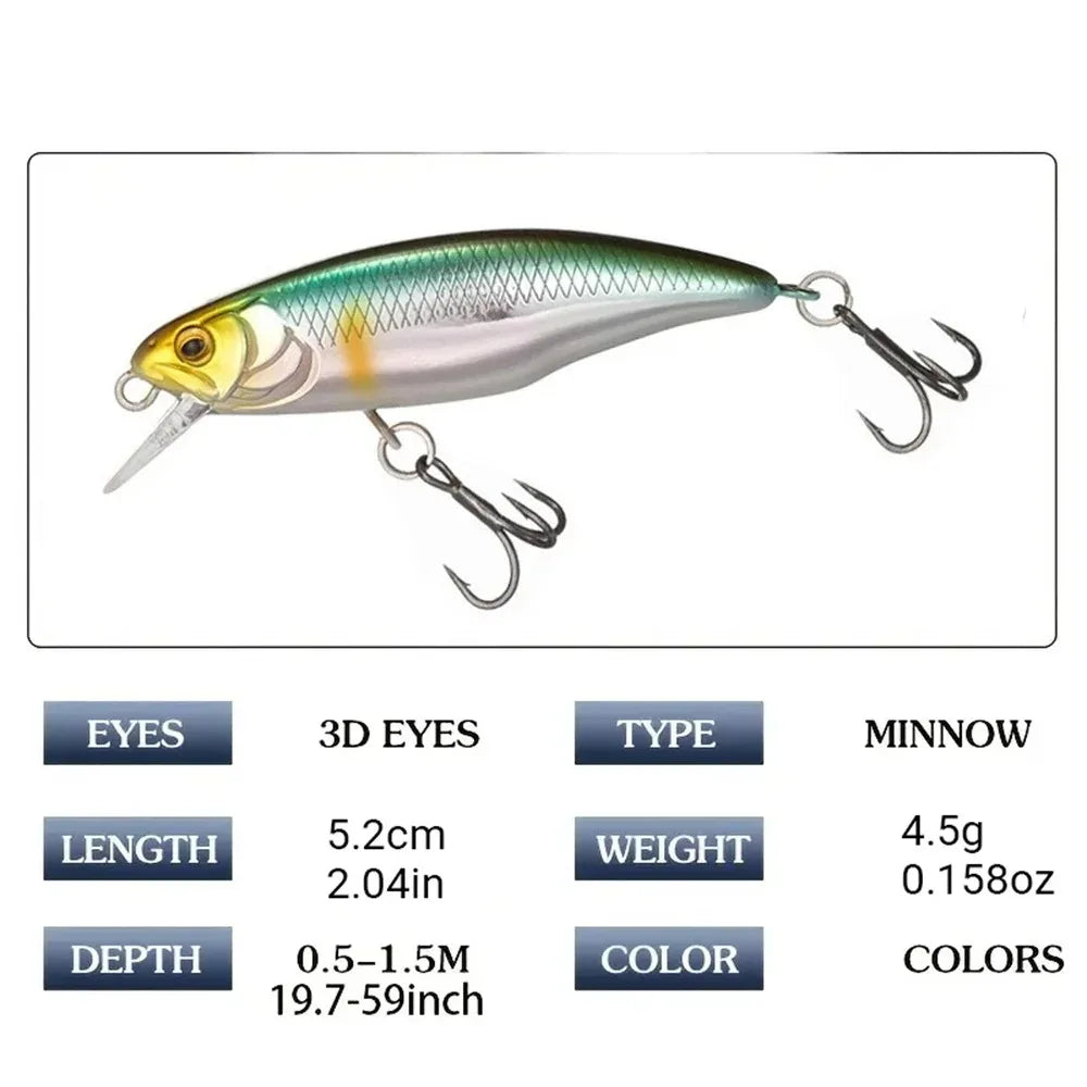 Japan Hot Model Sinking Minnow Fishing Lures 52mm 4.5g Jerkbait Bass Pike Carkbait Wobblers Swimbait Professional Hard Bait