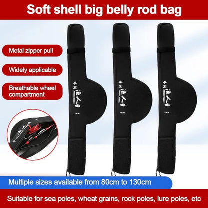 New Portable Fishing Rod Bag With Shoulder Strap Black Fishing Pole Reel Bag Folding Fishing Rod Case