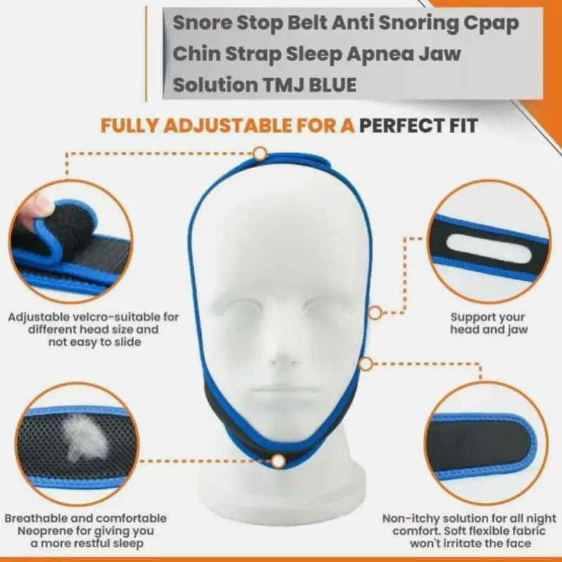 2 PCS Anti Snore Chin Strap Stop Snoring Belt Sleep Apnea Support Solution NEW