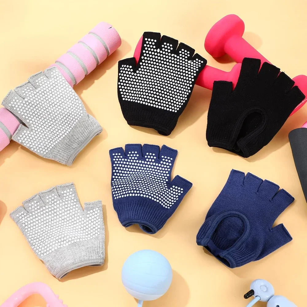 Breathable Cycling Gloves Women Fitness Gloves Gym Weightlifting Yoga Bodybuilding Training Non-slip Sports Half Finger Gloves