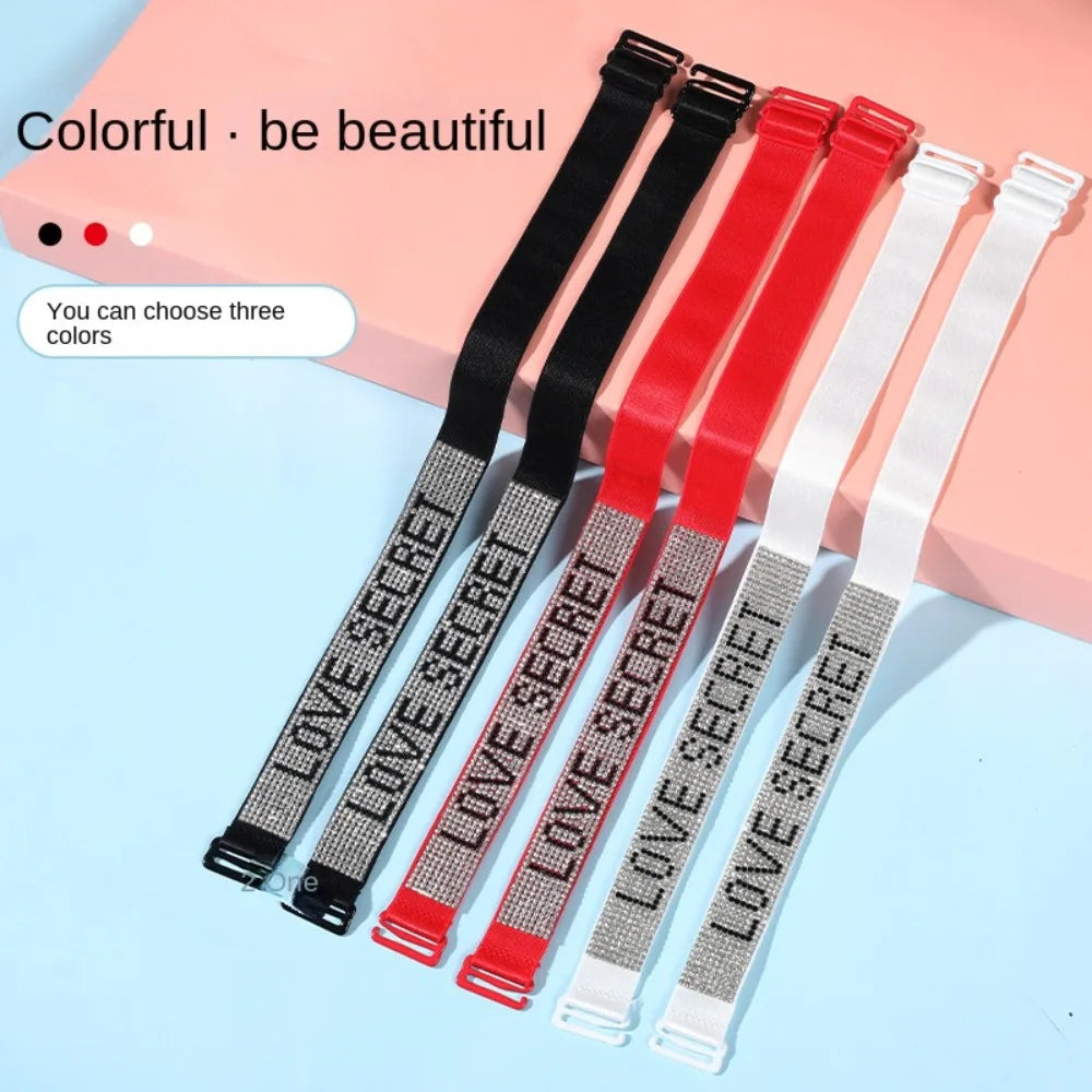 Rhinestone Bra Strap Beha-bandjes Verstelbare Elasticiteit Bra Shoulder Strap Detachable Adjustable Inlaid Diamond Bra Straps