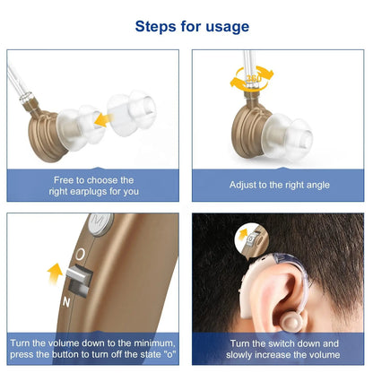 Newest cheap Rechargeable Digital Hearing Aid Adjustable Tone Best Sound Amplifier Portable Deaf Elderly BTE Hearing Aid