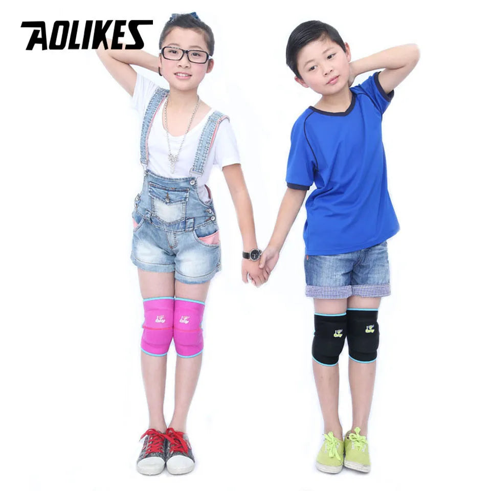 AOLIKES 1 Pair Kids Thicken Sponge Anti-crash Knee Pads For Dancing Roller Skating Cycling Children Kneepads Knees Protector
