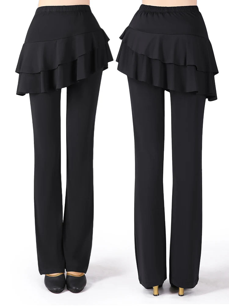 Qui Dry Dance Pants Women's High Waist Long Trousers Skirt Sports Fitn Square Dance orm Breathable Comfortable Fabric