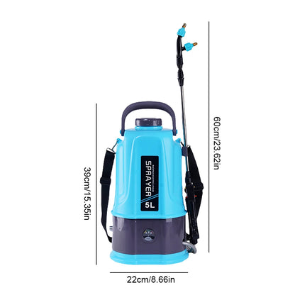 5L Electric Backpack Sprayer with 5 Mist Nozzle Garden Sprayer with Adjustable Shoulder Strap Water Sprayer for Yard Lawn Garden