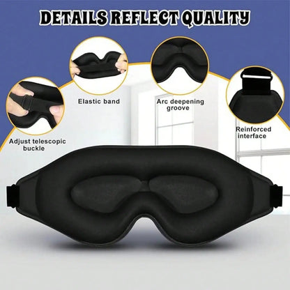 3D Cooling Sleep Eye Mask For Men Women Pressure Free Full Light Block Out Eye Shade With Adjustable Strap Portable Travel Sleeping Accessory