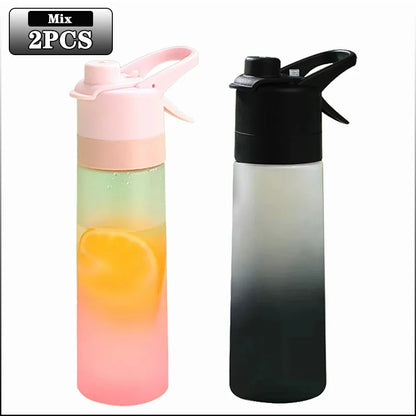 1-4PCS Gradient Spray Portable Sports Water Bottle Mist Spray Bottle for Outdoor Activities Gym Fitness Reusable Leak Proof