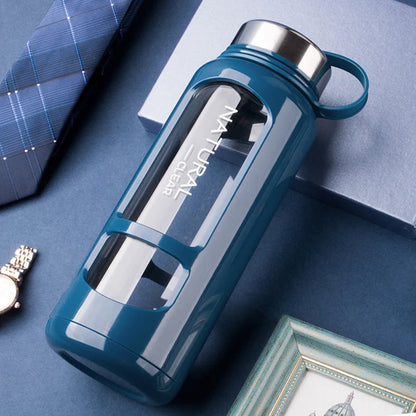 1-Liter Large-capacity Glass Water Bottle, Anti-scalding Suitable for Summer Gym and Outdoor Camping, Sturdy Sports Water Bottle