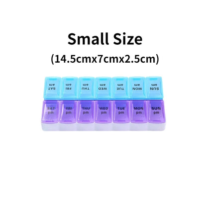 Weekly 14 Grids 7 Days Pill Box Portable Travel  Cases Organizer Pill Container Storage Tablets Vitamin Medicine