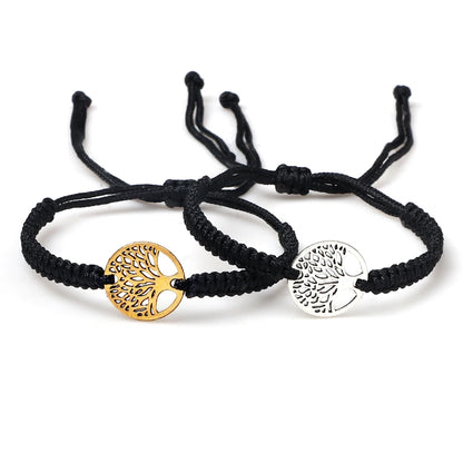 Lucky Red String Braid Bracelets Classic Retro Alloy The Tree of Life Handmade Men Women Kid Wristband Yoga Jewelry Gift Bangles