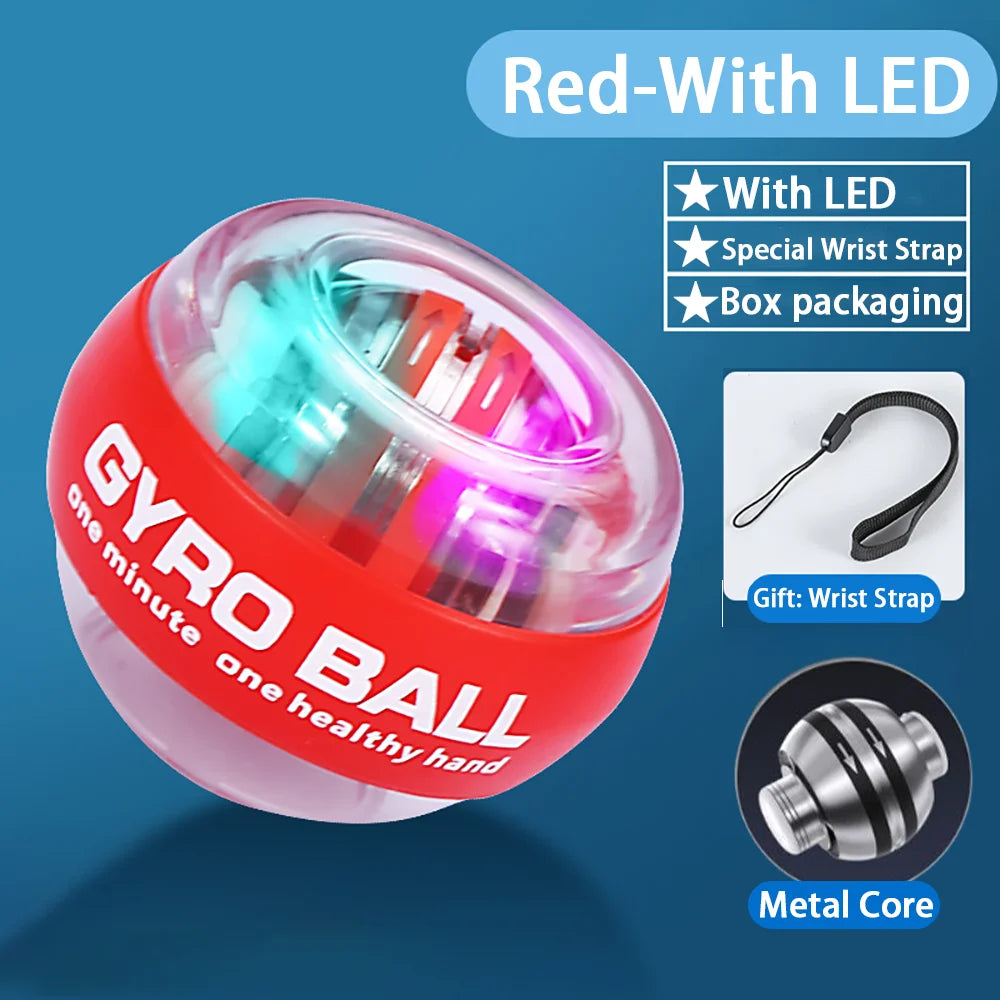 Power Wrist  Hand Ball Trainer Ball Wrist Strengthener Gyro Self-Starting Forearm Trainer Gyro Ball for Strengthening Muscles