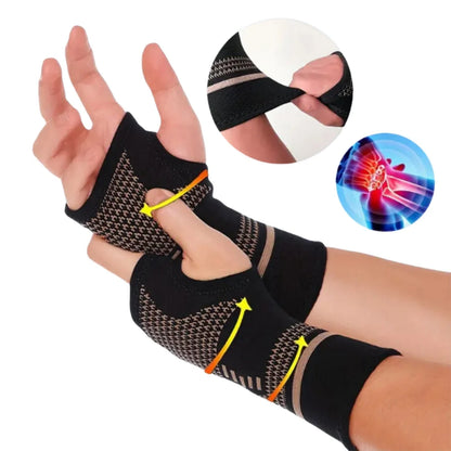 1pc Copper Fiber Bracer Wrist Elastic Sport Bandage Wristband Wrist Compression Sleeve Support Elastic Palm Hand Protective Gear