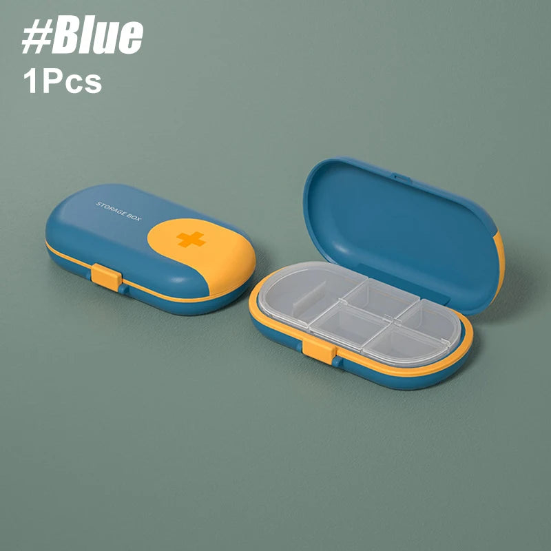 1PCS Portable Medicine Cutter 2-in-1 Pill Splitter & Case with Plastic Blade for Small or Large Pills, Travel Pill Crusher