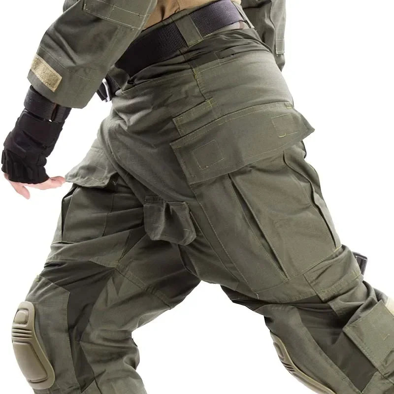 Outdoor Tactical Pants Men Clothing Elasticity G3 Combat Pants +Knee Pads Airsoft Trousers Green Hunting Clothes Elasticity Pant