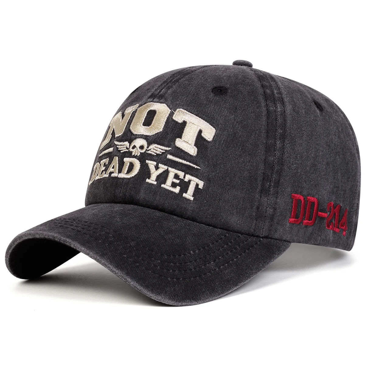 Unisex NOT DEAD YET Embroidery Wash Baseball Caps Spring Autumn Outdoor Adjustable Casual Hats Sunscreen Hat Sports Cap