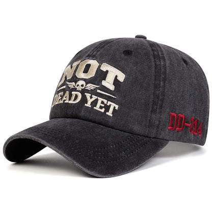 Unisex NOT DEAD YET Embroidery Wash Baseball Caps Spring Autumn Outdoor Adjustable Casual Hats Sunscreen Hat Sports Cap