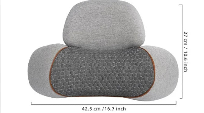 Heated Vibration U-Shape Neck Massage Pillow Cervical Relief Portable Travel Office Cushion