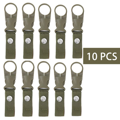 Webbing Water Bottle Holder Climbing Carabiner Belt Backpack Hanger Hooks Clip Multifunction Water Bottle Nylon Buckle Hook Clip