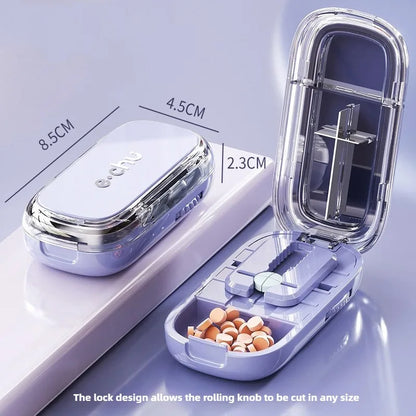 New Quartering Pill Cutter Storage Box Portable Drug Tablet Medicine Dustproof Divider Organizer Crusher 1/2 1/4Pill Cutter